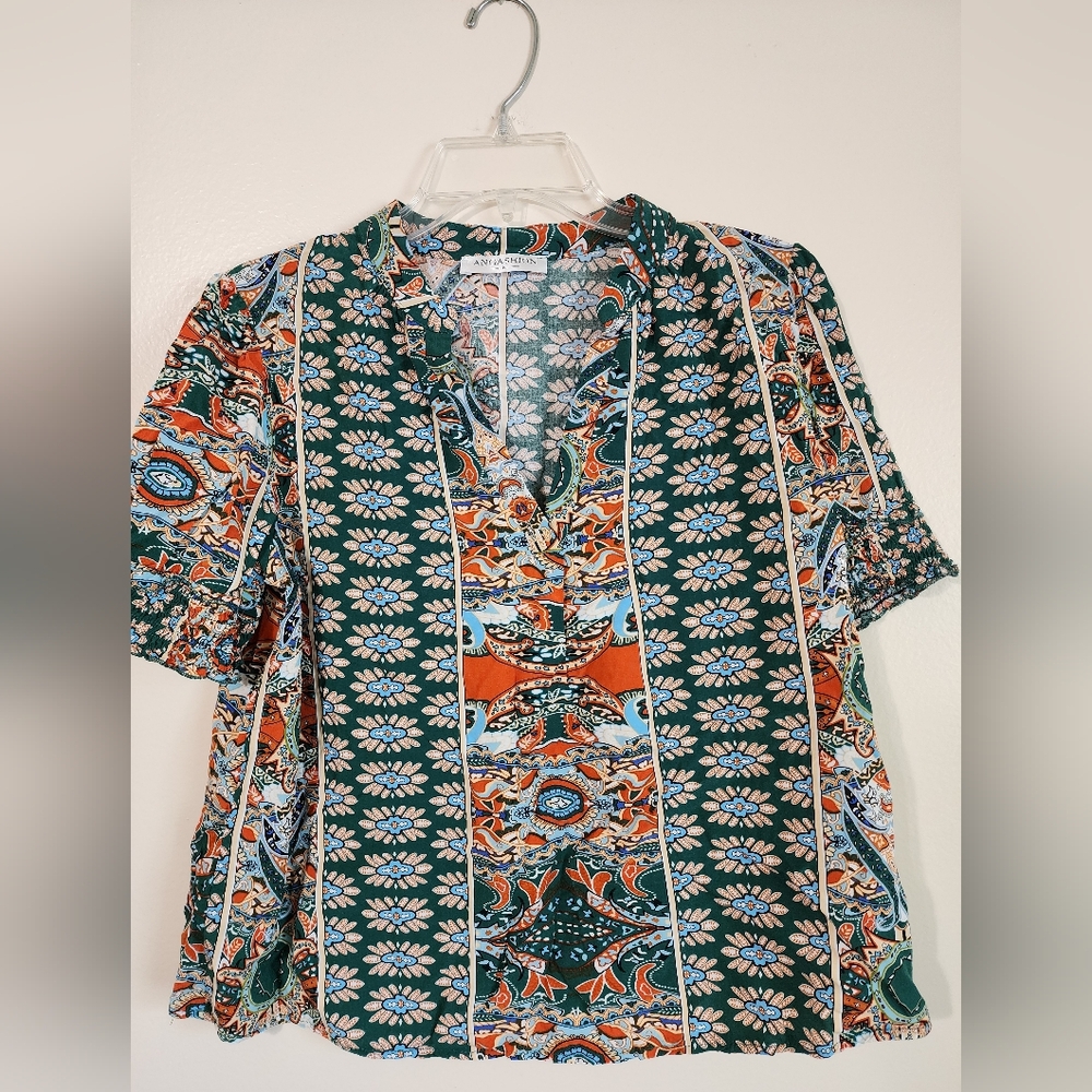 Women's Multicolor Patterned Top